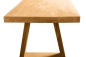 Preview: Set: Küchentisch + Sitzbank mit Trapez Gestell aus Massivholz Eiche 40mm klar lackiert